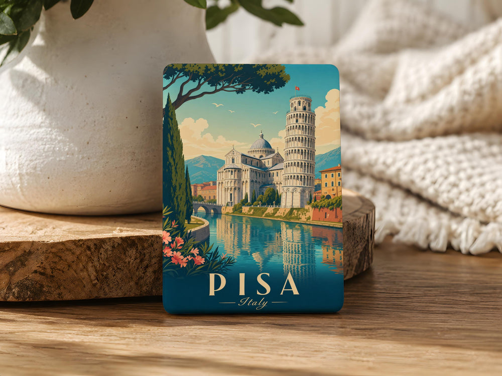 Pisa Italy Fridge Magnet, Leaning Tower of Pisa Souvenir Magnet, Tuscany Travel Gift, Italian Landmark Kitchen Magnet