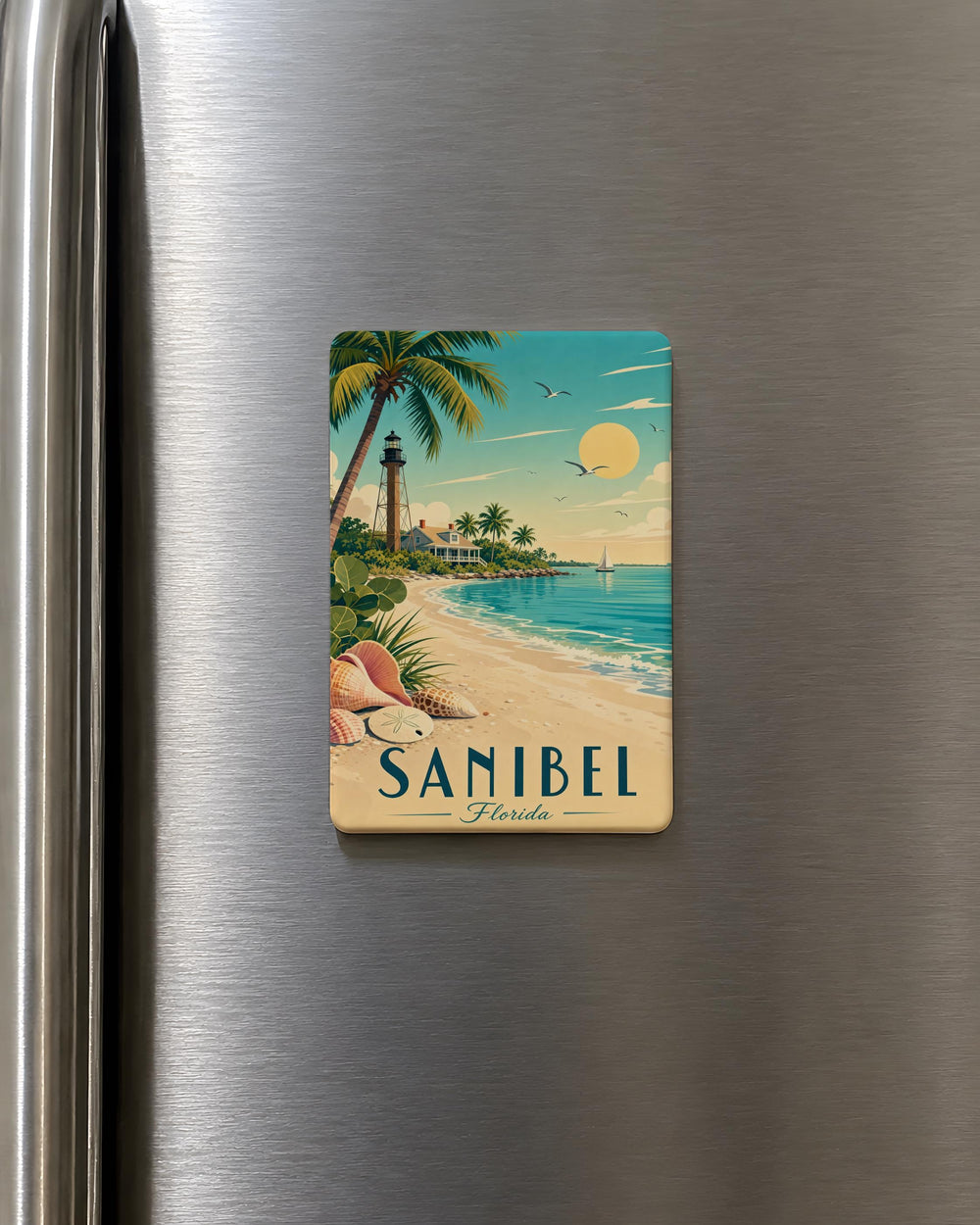 Sanibel Island Fridge Magnet, Sanibel Florida Souvenir Magnet, Beach Vacation Travel Keepsake Magnet