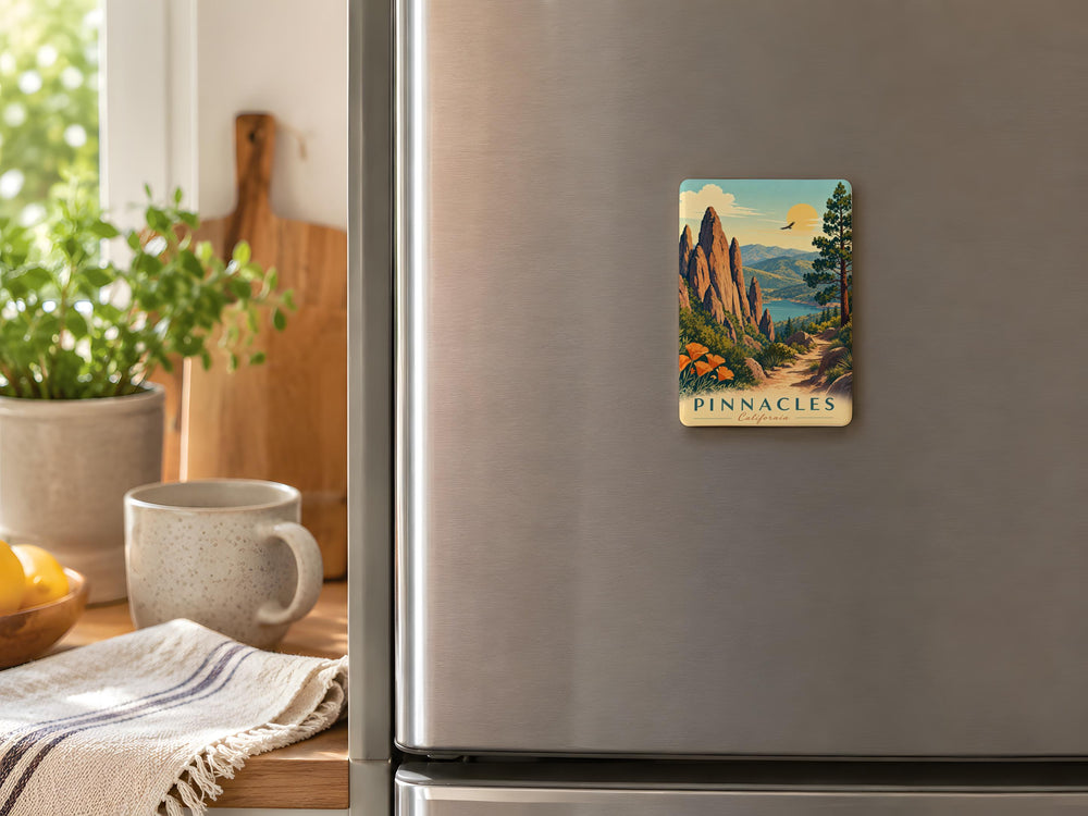 Pinnacles National Park Fridge Magnet, California Hiking Trail Souvenir, High Peaks Rock Formations Travel Keepsake