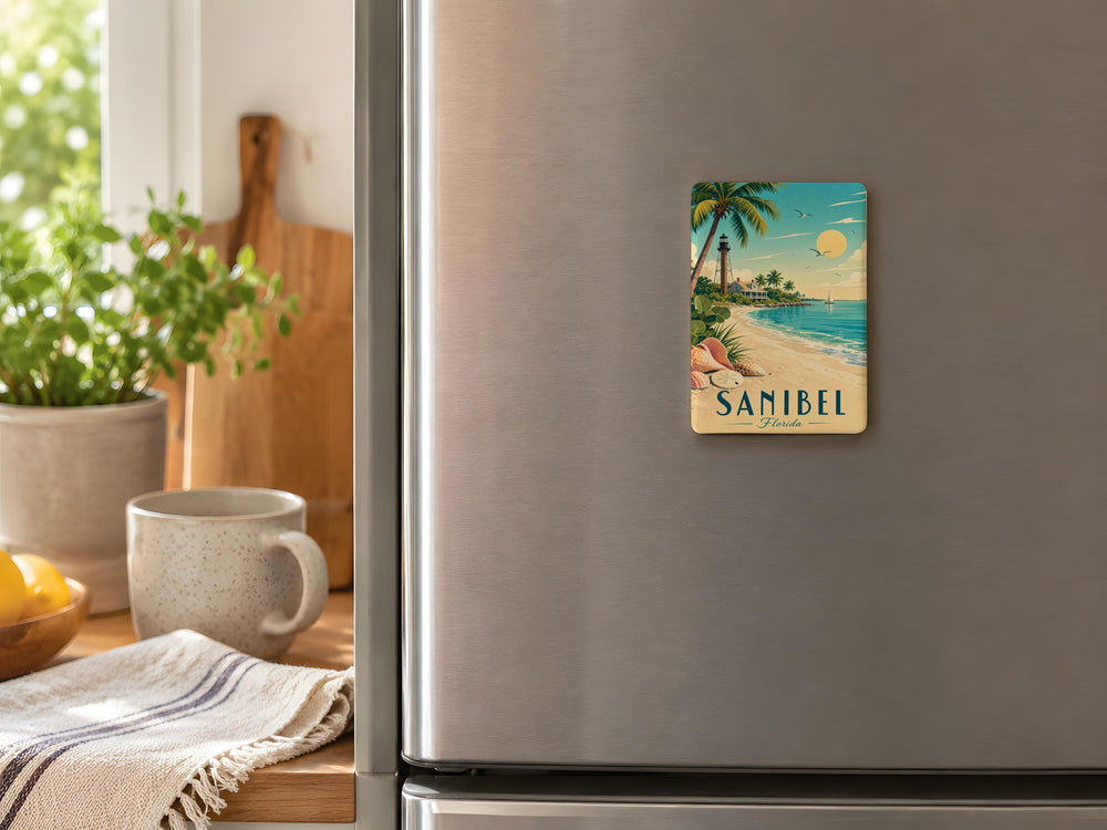 Sanibel Island Fridge Magnet, Sanibel Florida Souvenir Magnet, Beach Vacation Travel Keepsake Magnet