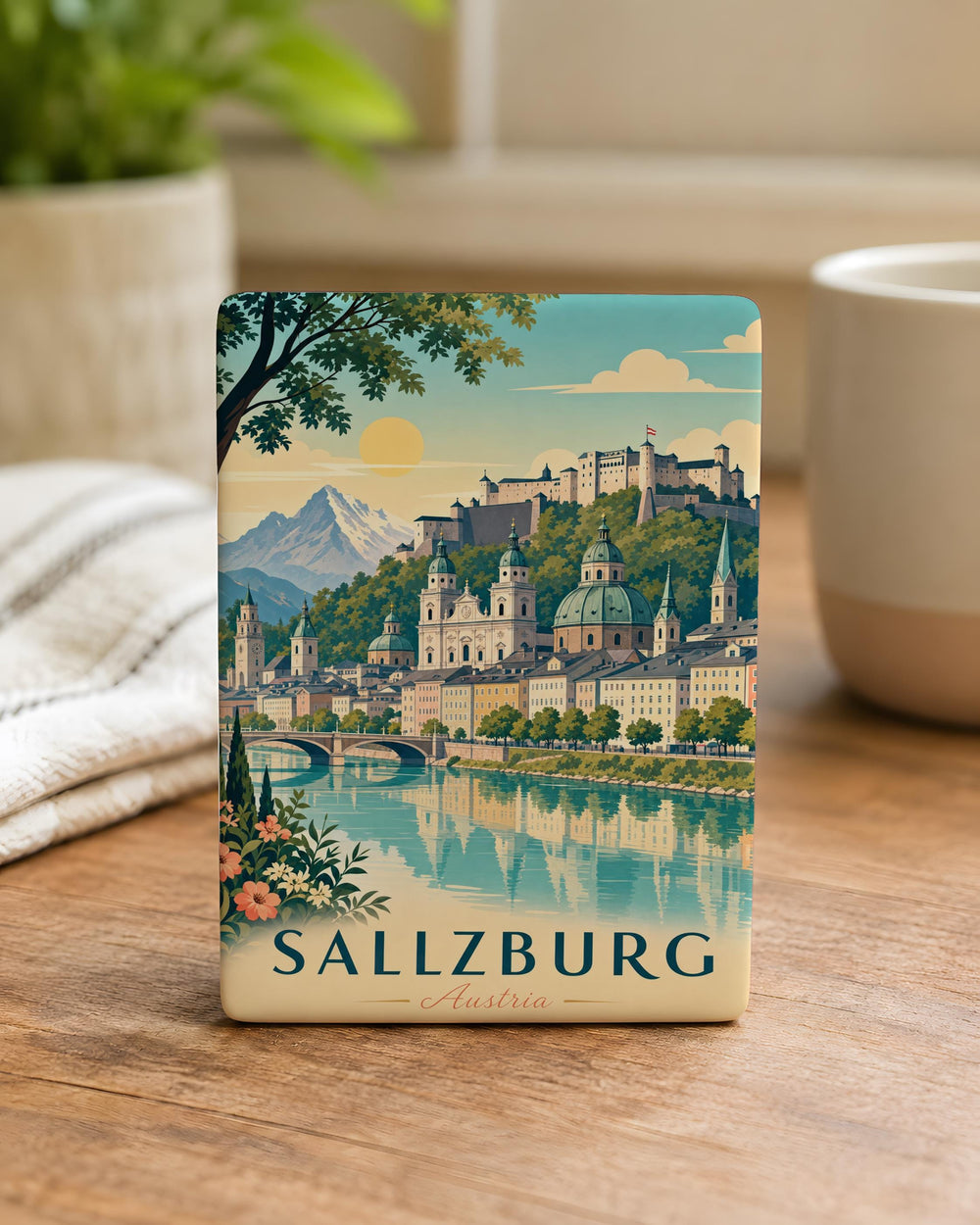 Salzburg Austria Fridge Magnet, Salzburg Souvenir Magnet, Austrian Travel Landmark Refrigerator Magnet, Salzburg City Keepsake Gift