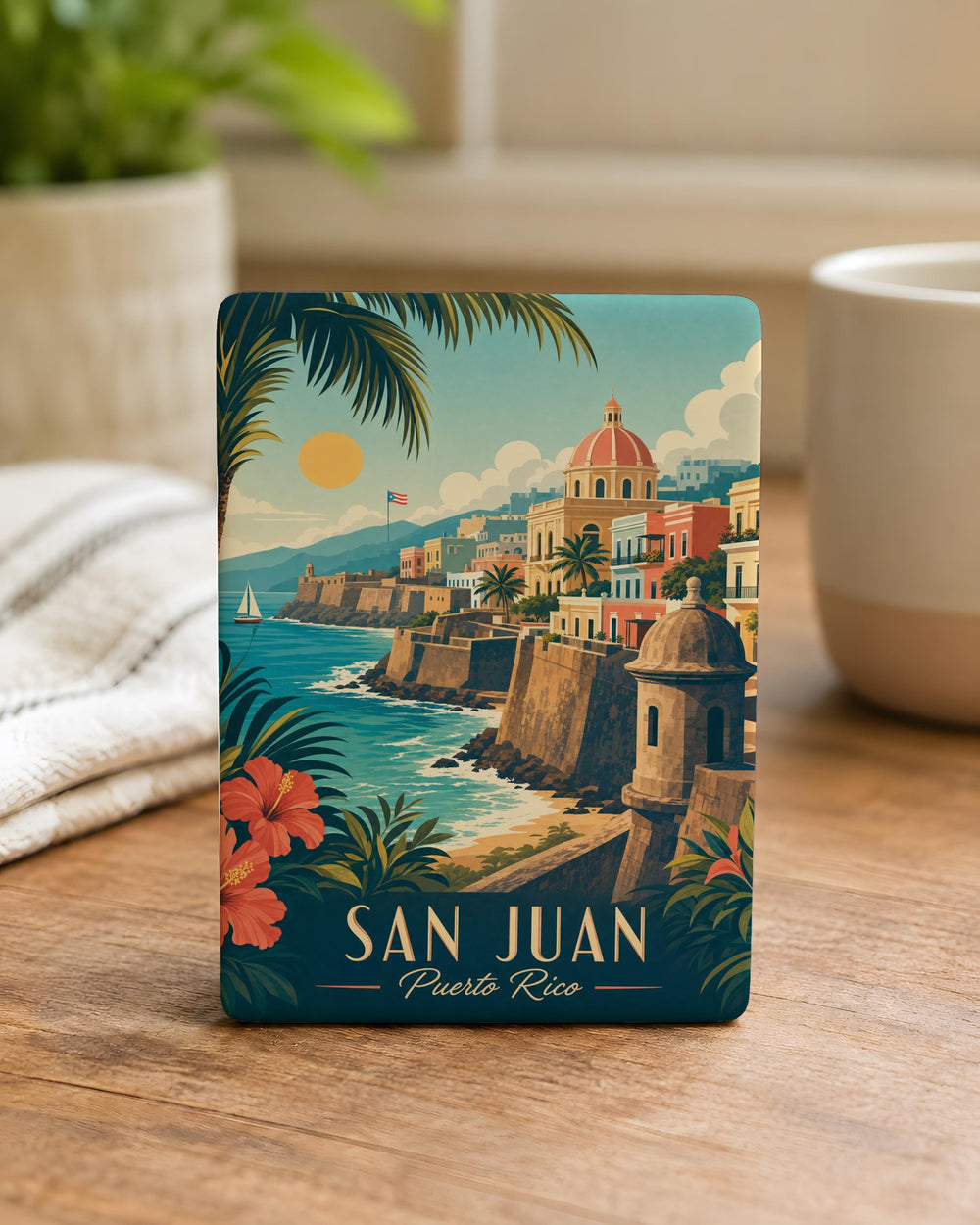 Puerto Rico Fridge Magnet, Puerto Rico Souvenir Magnet, Puerto Rico Travel Gift, Caribbean Island Keepsake Magnet