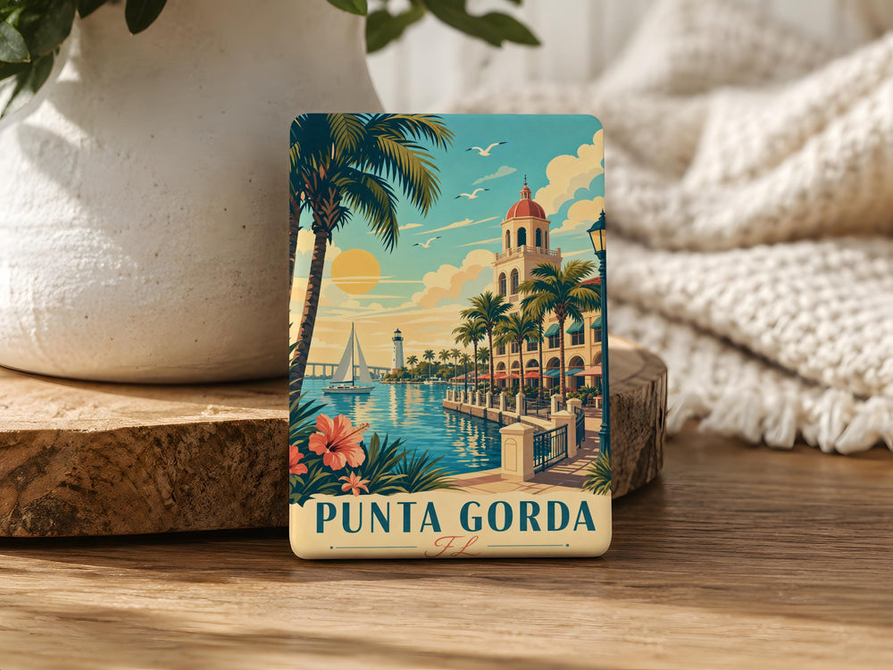 Punta Gorda FL Fridge Magnet, Punta Gorda Florida Souvenir Magnet, Coastal Gulf Coast Travel Gift, Vacation Keepsake Magnet