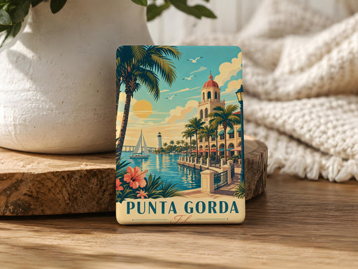 Punta Gorda FL Fridge Magnet, Punta Gorda Florida Souvenir Magnet, Coastal Gulf Coast Travel Gift, Vacation Keepsake Magnet