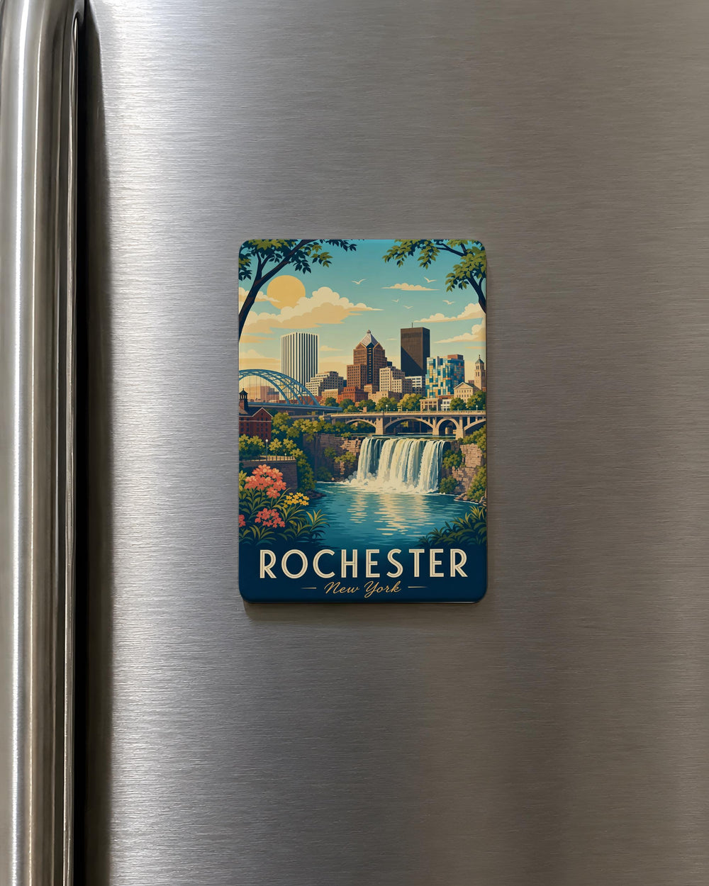 Rochester NY Fridge Magnet, Rochester New York Souvenir Magnet, Rochester NY Travel Gift, Upstate NY Magnet, City Keepsake Magnet