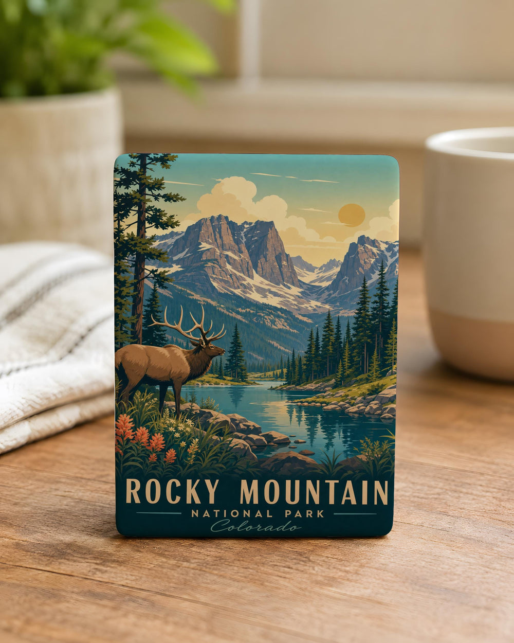 Rocky Mountain National Park Fridge Magnet, Colorado Mountain Landscape Souvenir Magnet, Estes Park Travel Keepsake Magnet