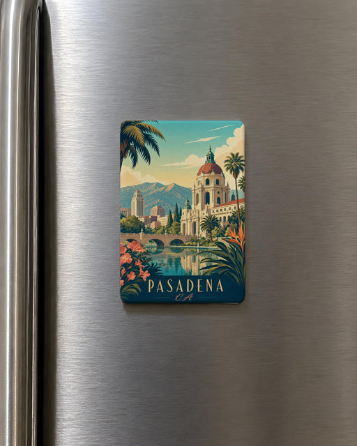 Pasadena CA Fridge Magnet, Pasadena California Souvenir Magnet, Pasadena Landmark Travel Gift, City Keepsake Refrigerator Magnet