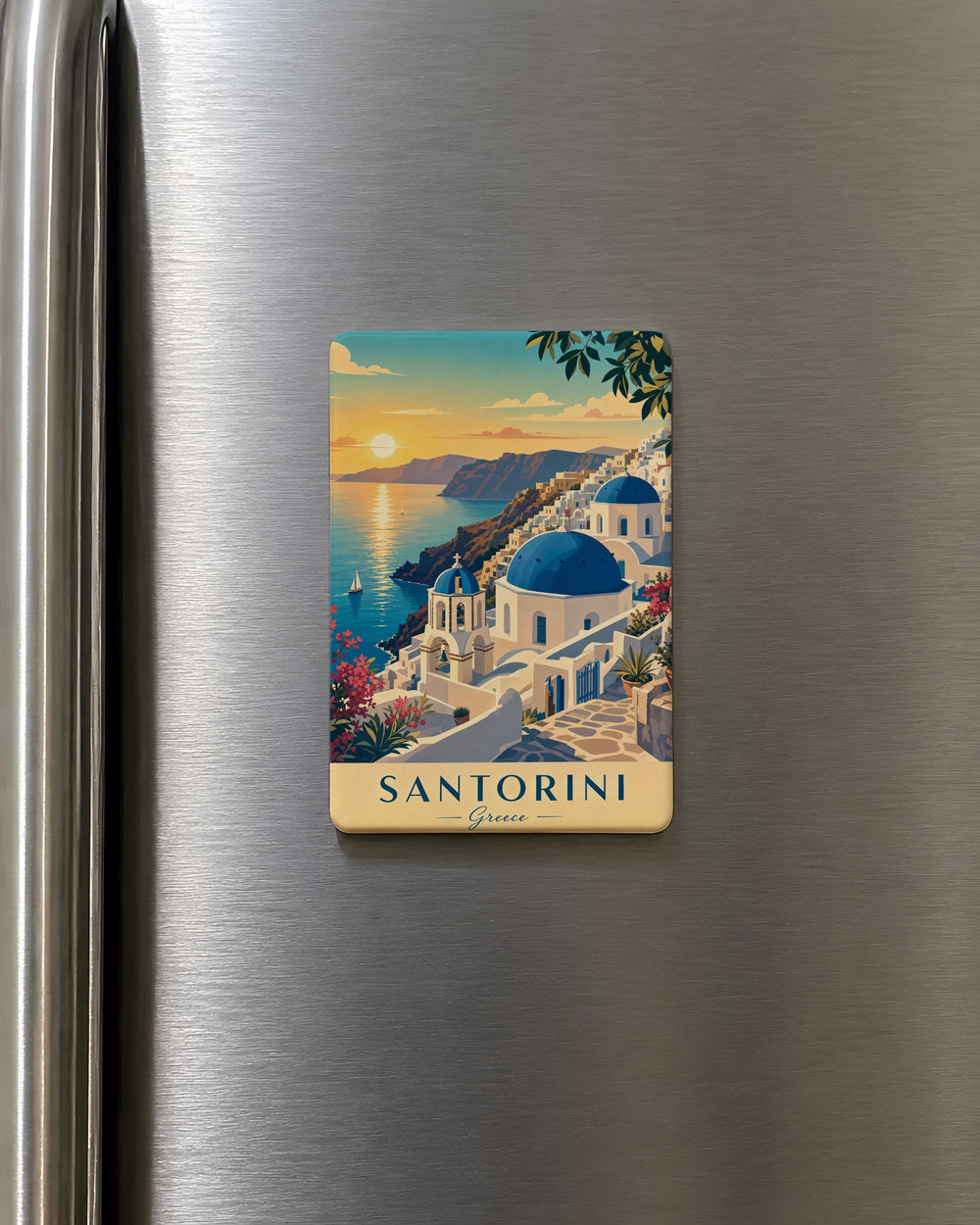 Santorini Greece Fridge Magnet, Santorini Island Travel Souvenir, Greek Isles Vacation Keepsake, Oia Santorini Landmark Magnet