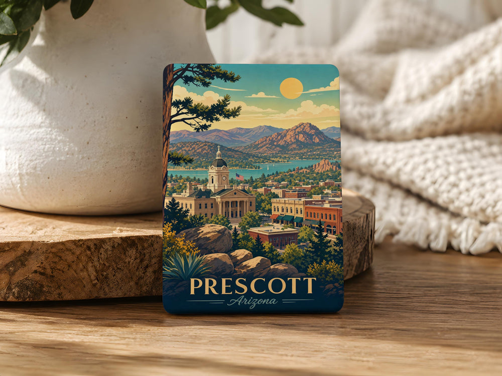 Prescott AZ Fridge Magnet, Prescott Arizona Souvenir Magnet, Historic Downtown Prescott Travel Keepsake Gift
