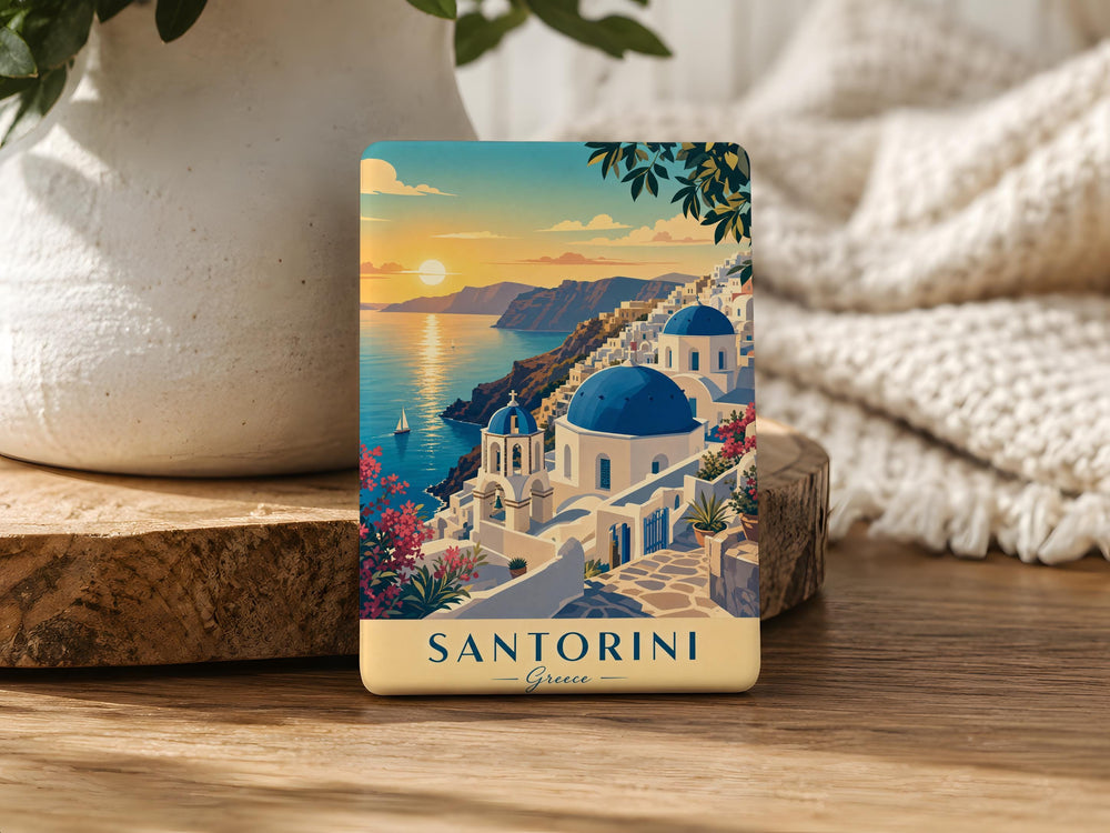 Santorini Greece Fridge Magnet, Santorini Island Travel Souvenir, Greek Isles Vacation Keepsake, Oia Santorini Landmark Magnet