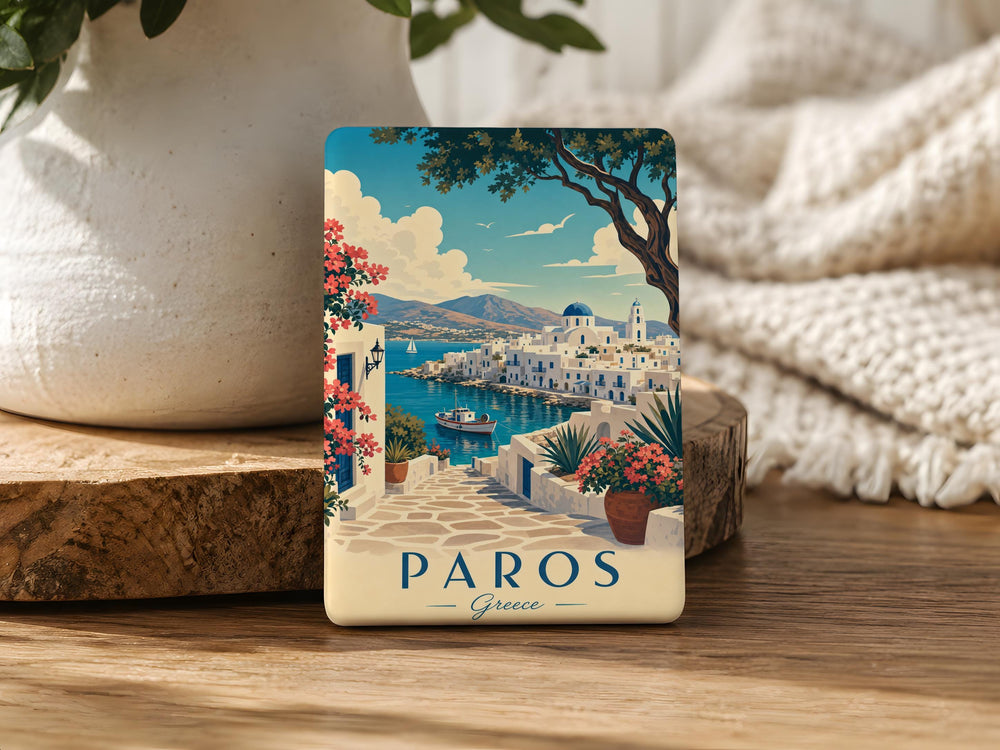 Paros Greece Fridge Magnet, Paros Island Souvenir, Greek Islands Travel Magnet, Cyclades Greece Magnet, Paros Vacation Keepsake