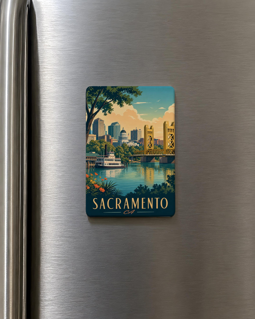 Sacramento CA Fridge Magnet, Sacramento California Souvenir Magnet, Capitol City Travel Keepsake Magnet, Gift for Sacramento Fans