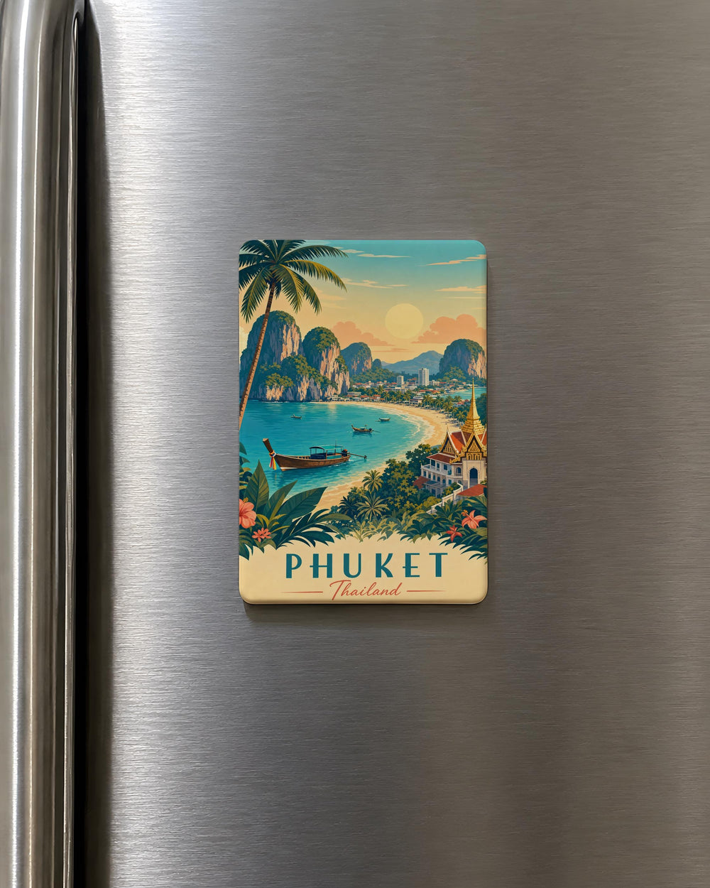 Phuket Thailand Fridge Magnet, Phuket Souvenir Magnet, Thailand Travel Gift, Phuket Island Keepsake, Vacation Memory Magnet