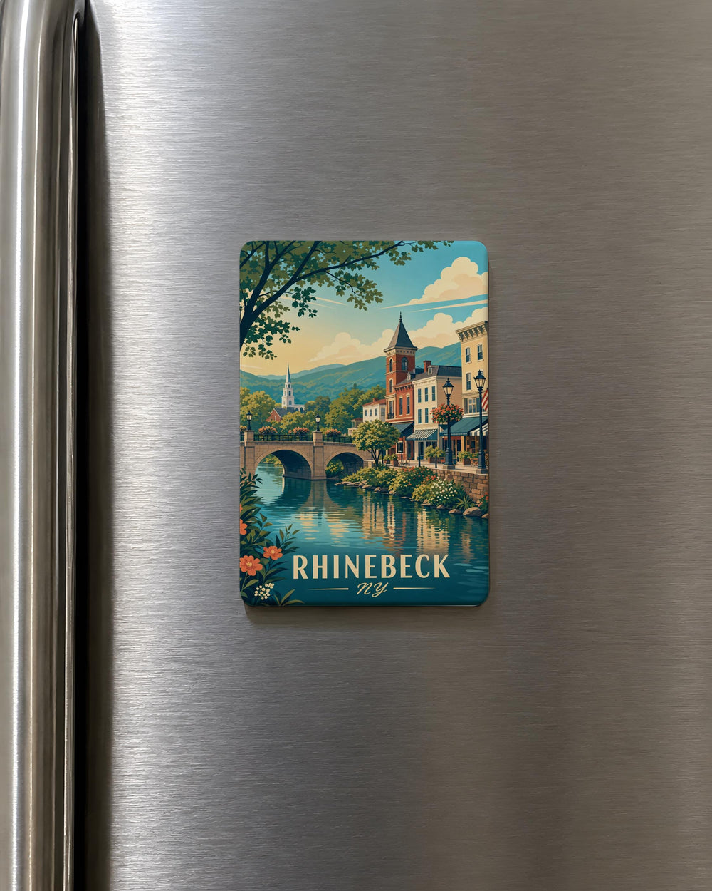 Rhinebeck NY Fridge Magnet, Rhinebeck New York Souvenir Magnet, Dutchess County Travel Gift, Hudson Valley Keepsake Magnet