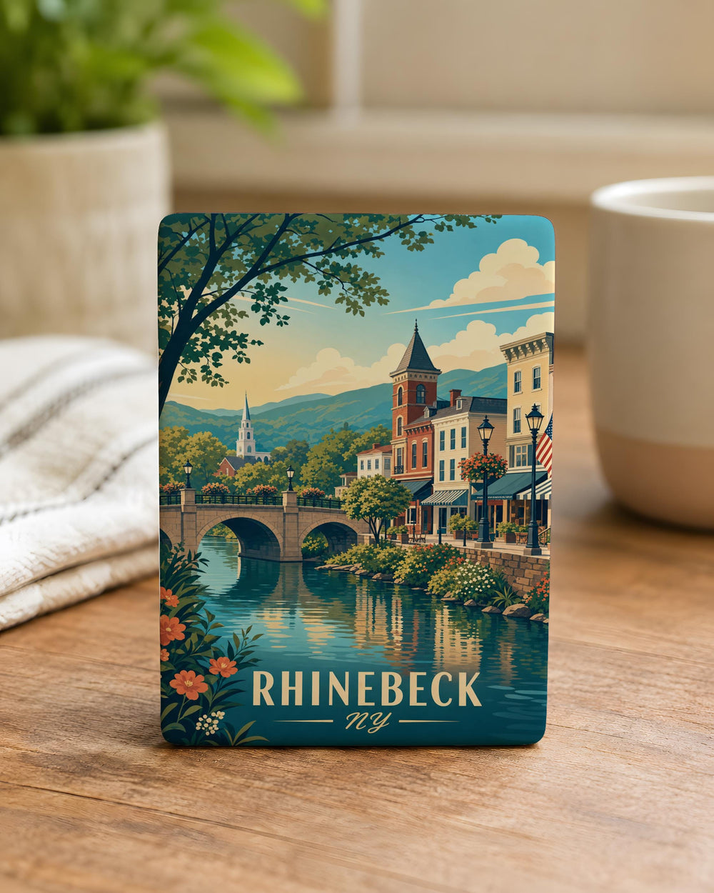 Rhinebeck NY Fridge Magnet, Rhinebeck New York Souvenir Magnet, Dutchess County Travel Gift, Hudson Valley Keepsake Magnet