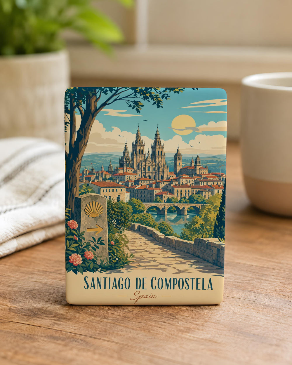 Santiago de Compostela Spain Fridge Magnet, Camino de Santiago Souvenir Magnet, Cathedral Landmark Travel Keepsake