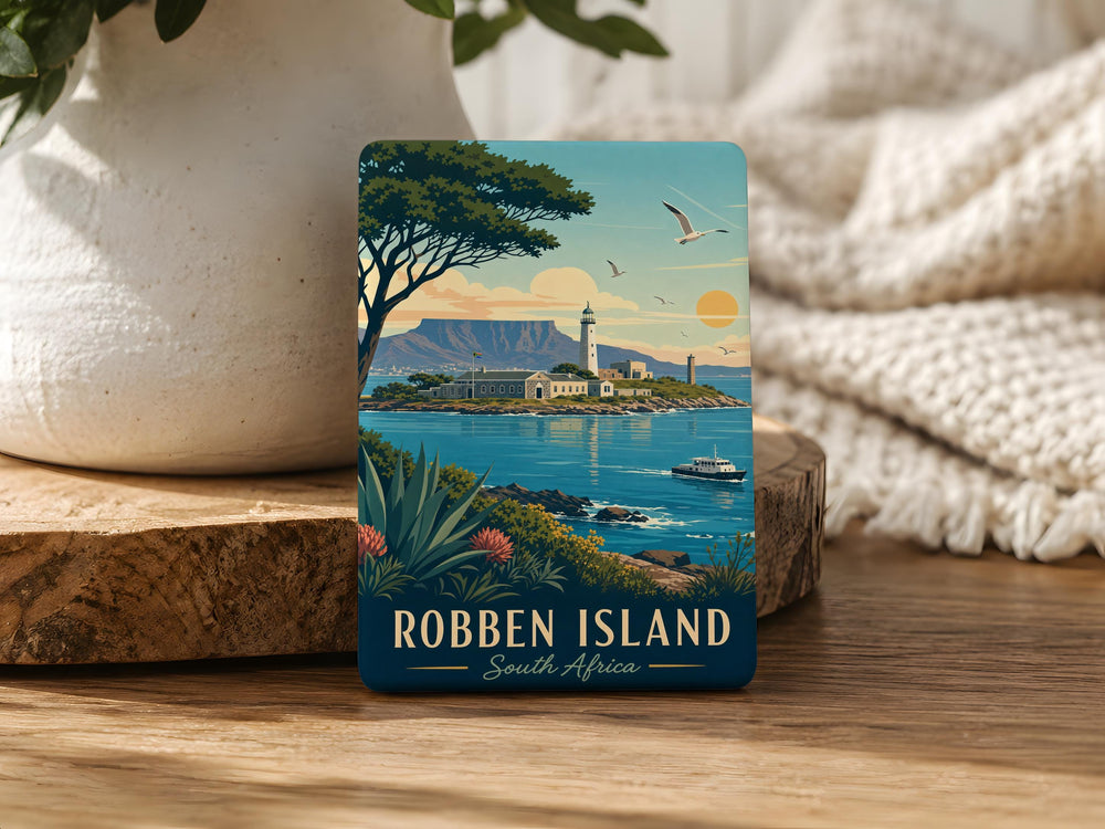 Robben Island Fridge Magnet, South Africa Landmark Souvenir, Prison History Travel Keepsake Magnet