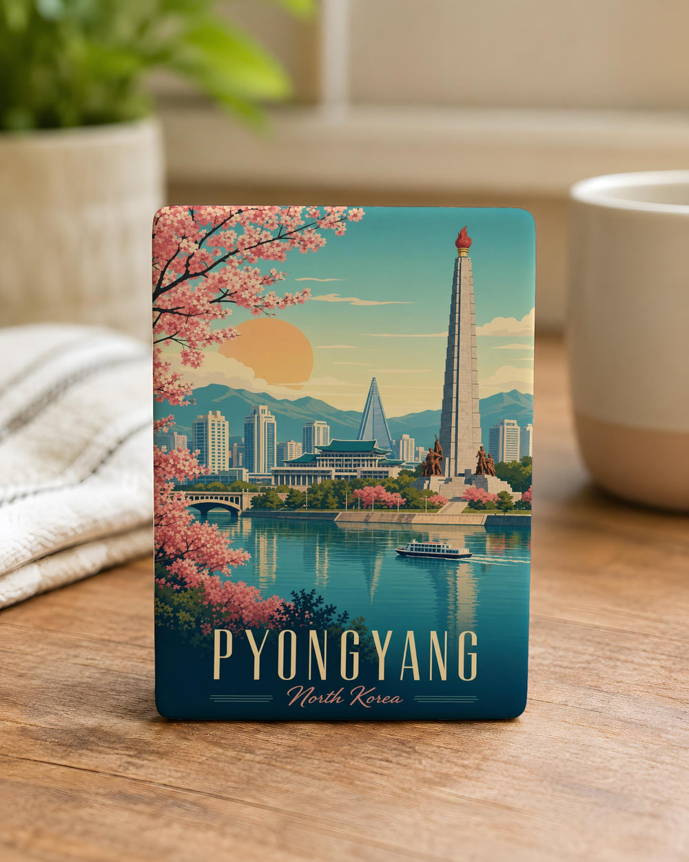 Pyongyang North Korea Fridge Magnet, Pyongyang Souvenir Magnet, North Korea Travel Magnet, Pyongyang Landmark Magnet