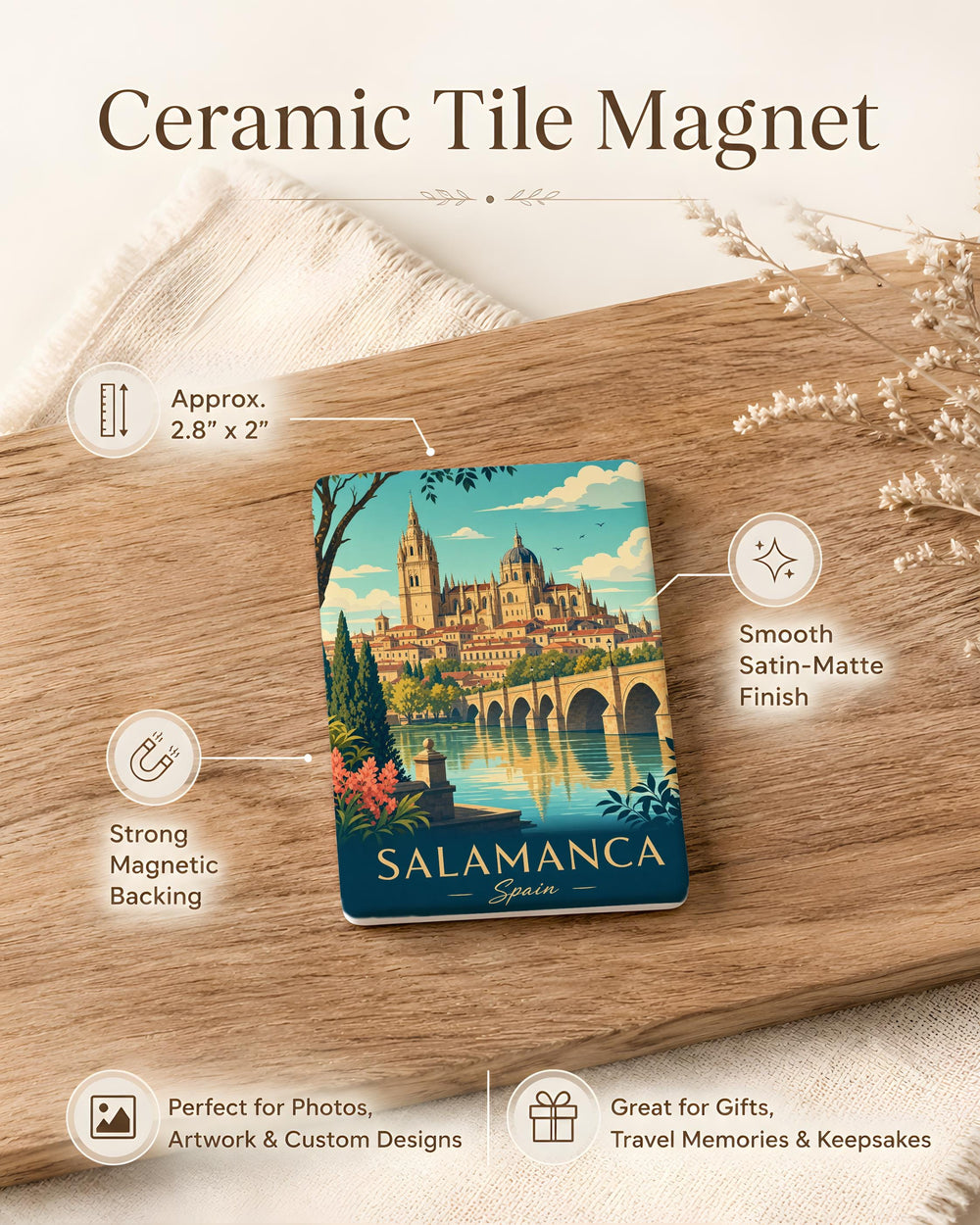 Salamanca Spain Fridge Magnet, Salamanca Cathedral Plaza Mayor Souvenir Magnet, Spain Travel Gift, Spanish City Landmark Magnet