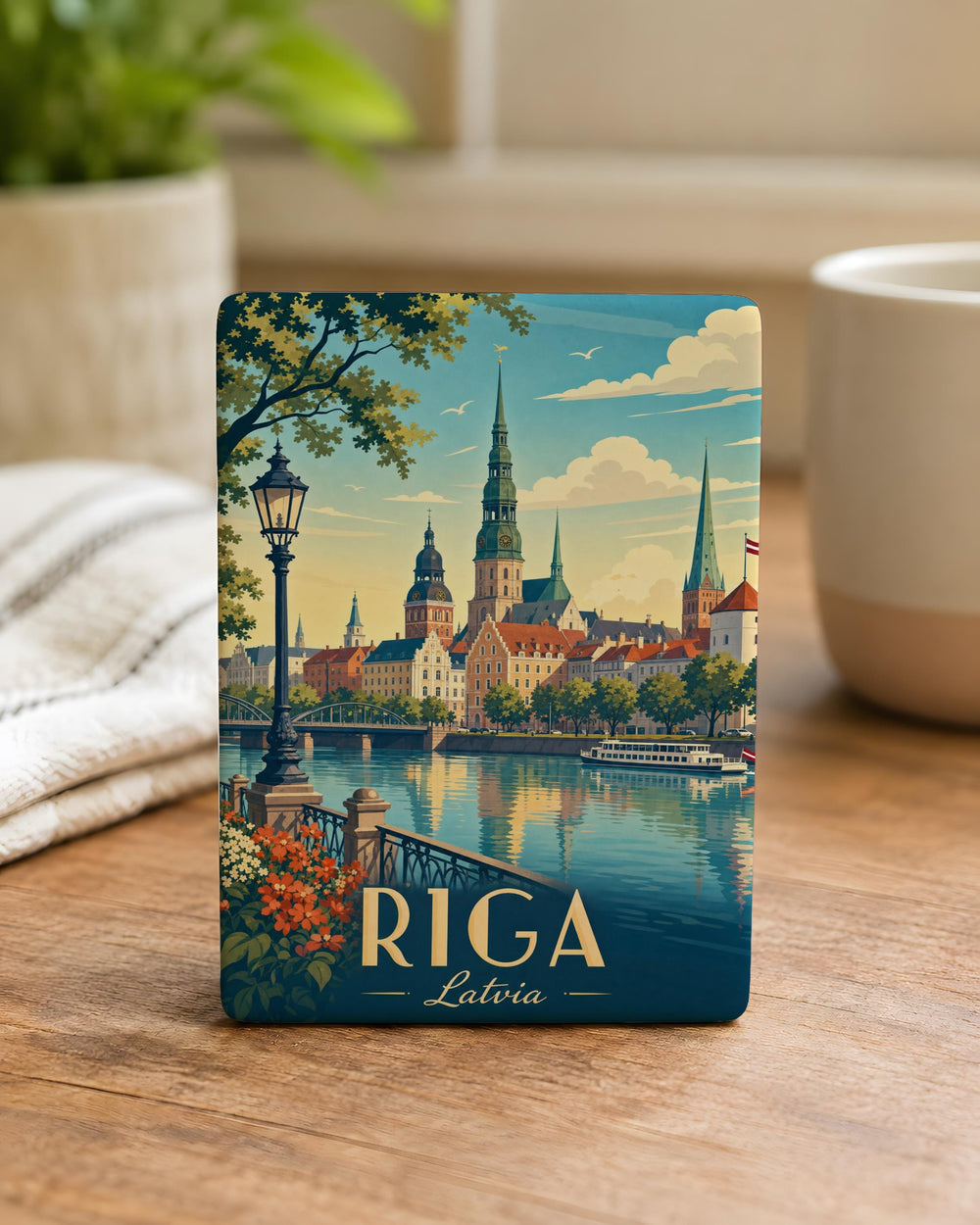 Riga Latvia Fridge Magnet, Riga City Souvenir Magnet, Latvia Travel Keepsake, Riga Landmark Magnet, Baltic Trip Gift