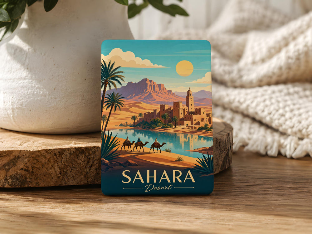 Sahara Desert Fridge Magnet, Desert Dunes Souvenir Magnet, North Africa Travel Gift, Sand Dune Landscape Kitchen Magnet
