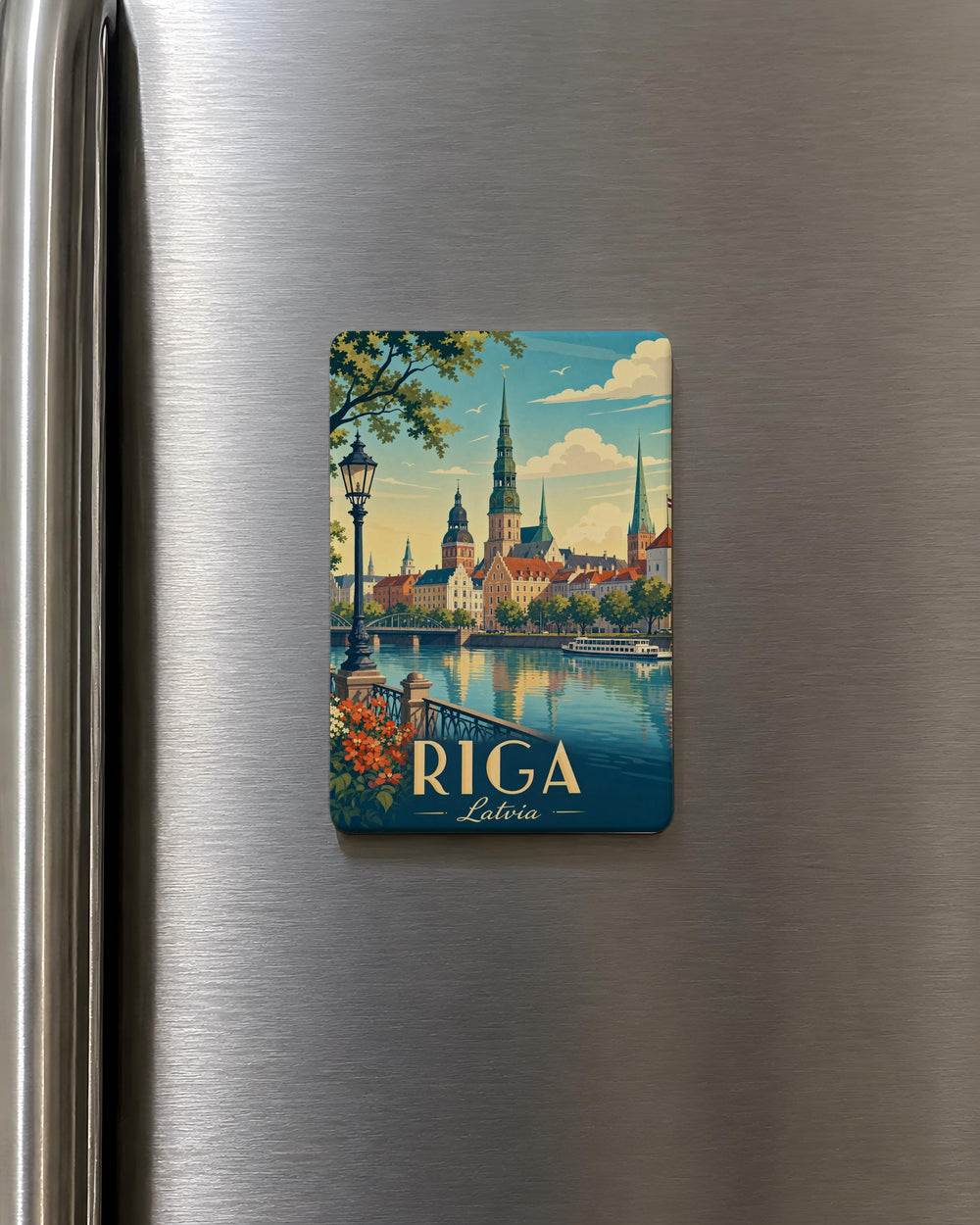 Riga Latvia Fridge Magnet, Riga City Souvenir Magnet, Latvia Travel Keepsake, Riga Landmark Magnet, Baltic Trip Gift