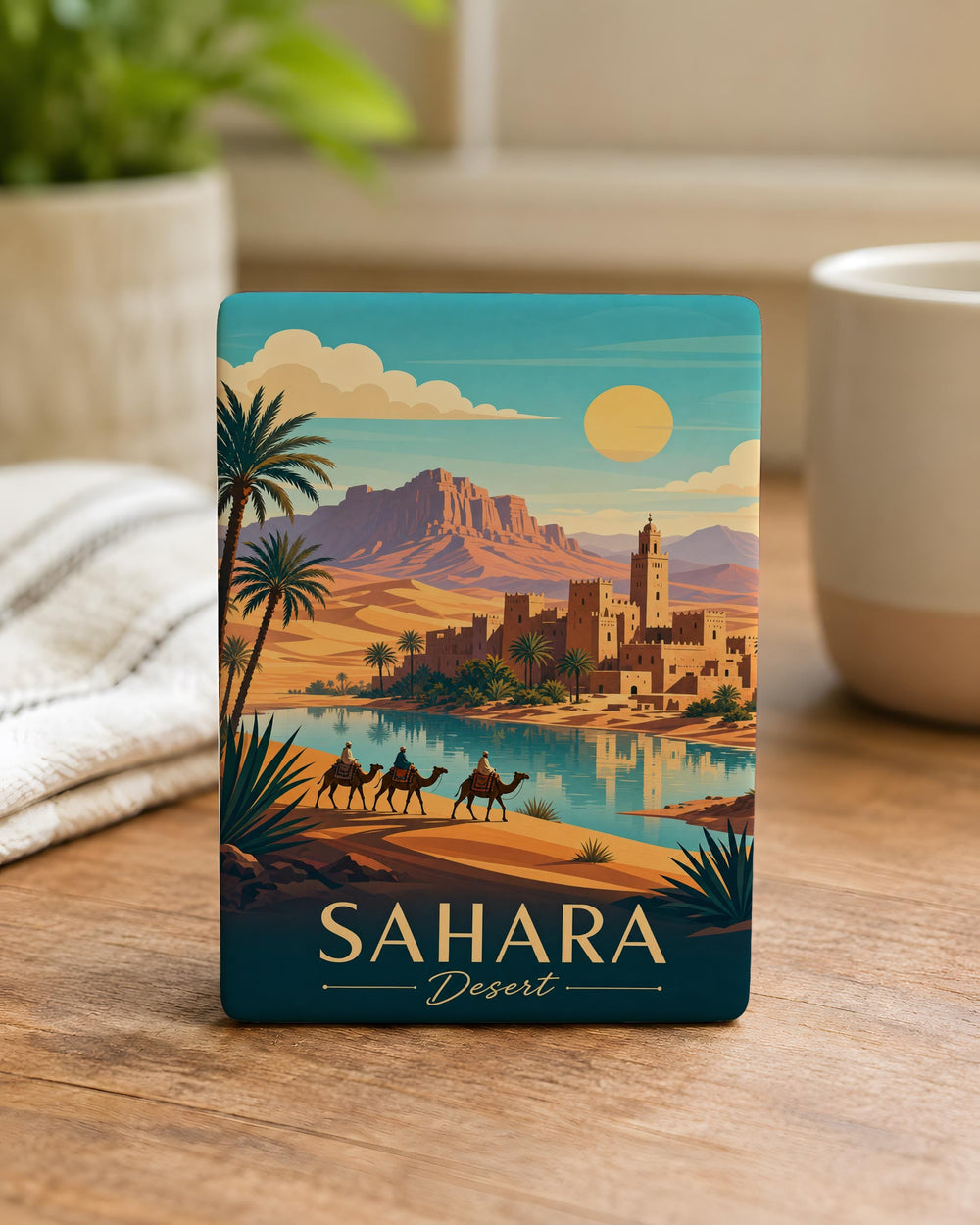 Sahara Desert Fridge Magnet, Desert Dunes Souvenir Magnet, North Africa Travel Gift, Sand Dune Landscape Kitchen Magnet