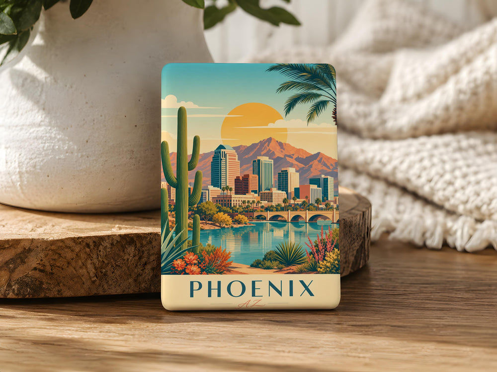 Phoenix Arizona Fridge Magnet, Phoenix AZ Souvenir Magnet, Desert City Landmark Travel Gift, Southwest USA Keepsake Magnet