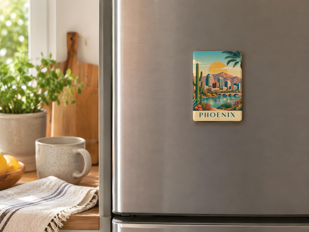 Phoenix Arizona Fridge Magnet, Phoenix AZ Souvenir Magnet, Desert City Landmark Travel Gift, Southwest USA Keepsake Magnet