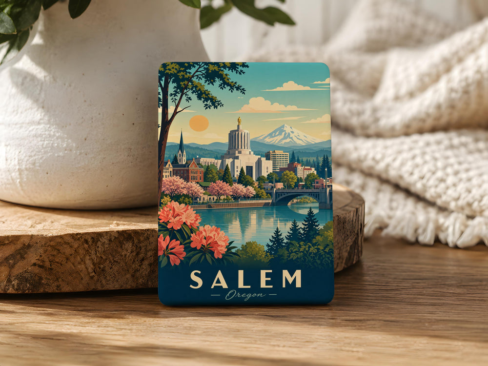 Salem Oregon Fridge Magnet, Salem OR Souvenir Magnet, Oregon Travel Gift, Salem Keepsake Magnet, Pacific Northwest Magnet