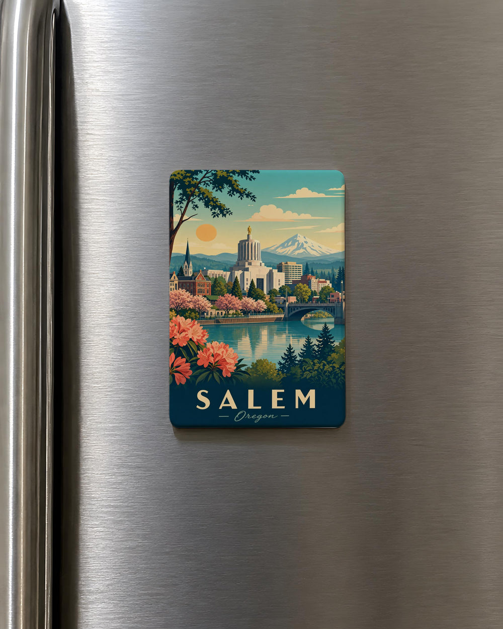 Salem Oregon Fridge Magnet, Salem OR Souvenir Magnet, Oregon Travel Gift, Salem Keepsake Magnet, Pacific Northwest Magnet