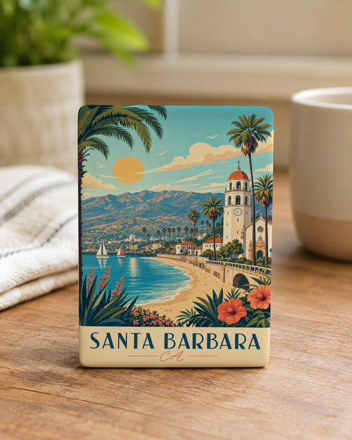 Santa Barbara CA Fridge Magnet, Santa Barbara California Souvenir Magnet, Coastal City Travel Gift, Vacation Keepsake Magnet