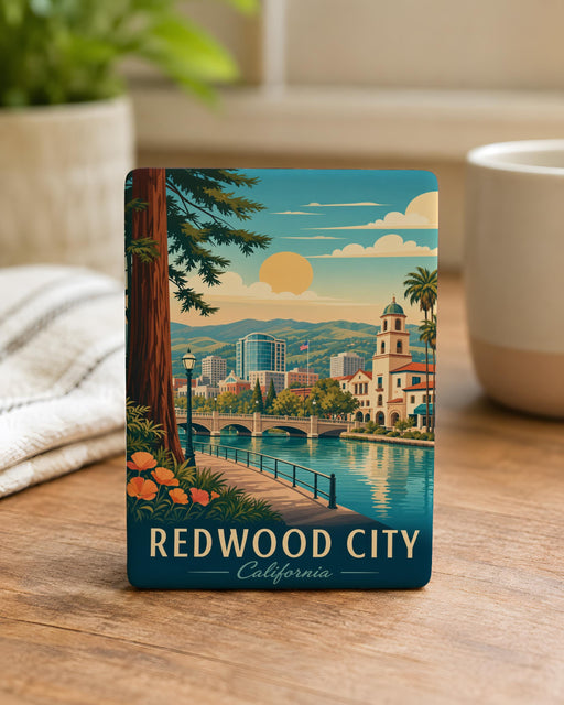 Redwood City CA Fridge Magnet, Redwood City California Souvenir Magnet, Bay Area Travel Keepsake Gift
