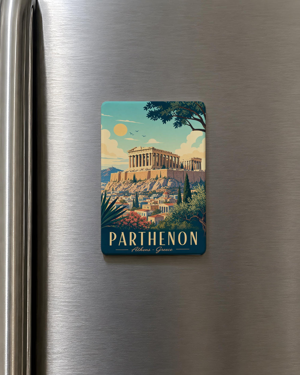 Parthenon Fridge Magnet, Athens Greece Landmark Souvenir Magnet, Ancient Greek Temple Refrigerator Magnet