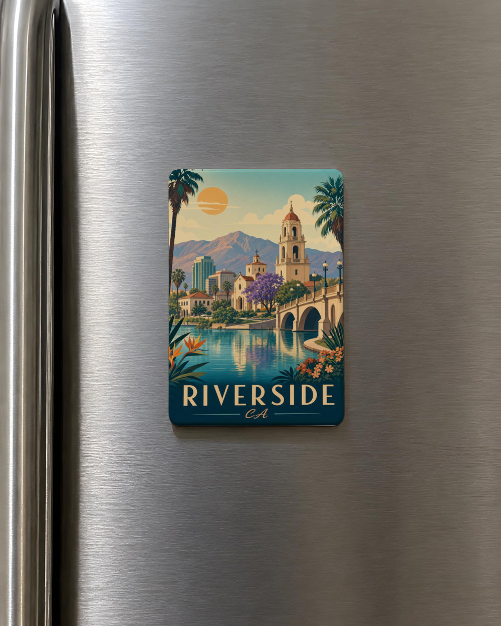 Riverside CA Fridge Magnet, Riverside California Souvenir Magnet, City Landmark Travel Keepsake Gift