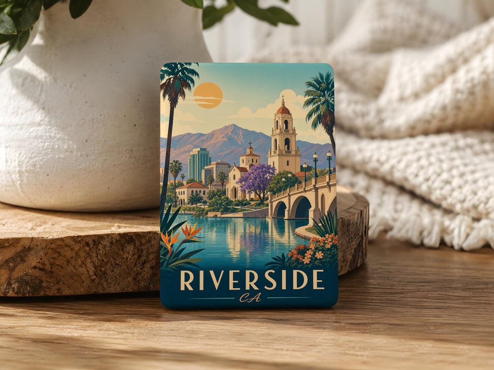 Riverside CA Fridge Magnet, Riverside California Souvenir Magnet, City Landmark Travel Keepsake Gift