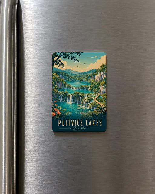 Plitvice Lakes Croatia Fridge Magnet, Plitvice Lakes National Park Souvenir Magnet, Croatia Travel Landmark Magnet