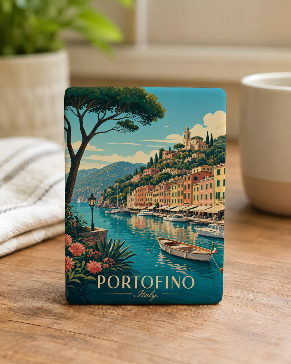 Portofino Italy Fridge Magnet, Portofino Harbor Travel Souvenir, Italian Riviera Coastal Town Keepsake Magnet