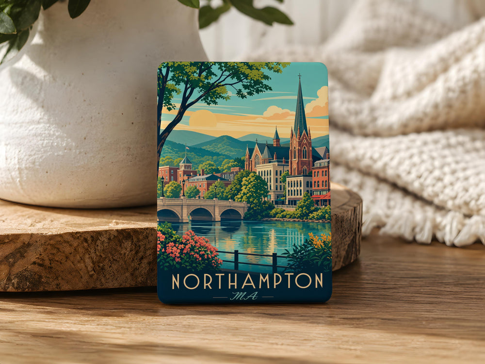 Northampton MA Fridge Magnet, Northampton Massachusetts Souvenir Magnet, Downtown Northampton Travel Keepsake Magnet