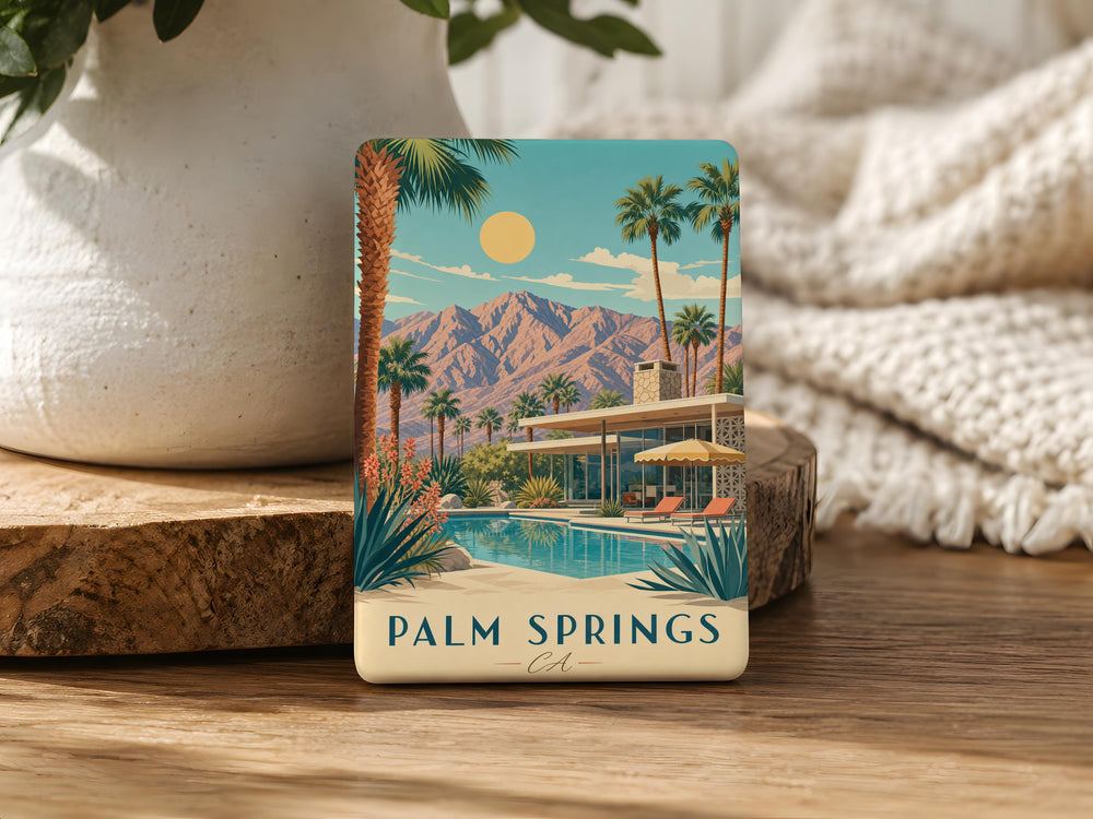 Palm Springs CA Fridge Magnet, Palm Springs California Souvenir Magnet, Desert Vacation Travel Keepsake Gift