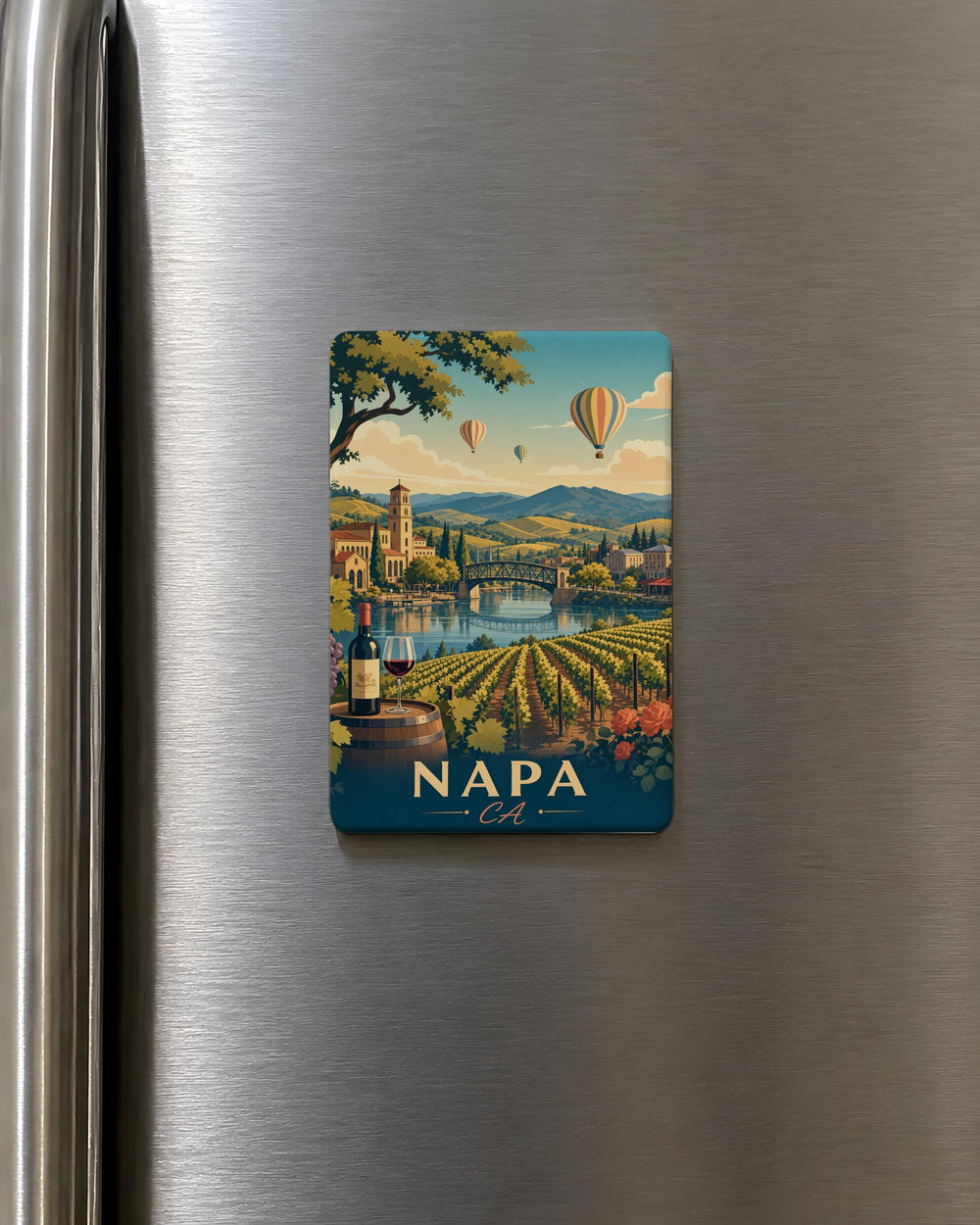 Napa California Fridge Magnet, Napa CA Souvenir Magnet, Napa Valley Travel Gift, Wine Country Kitchen Magnet