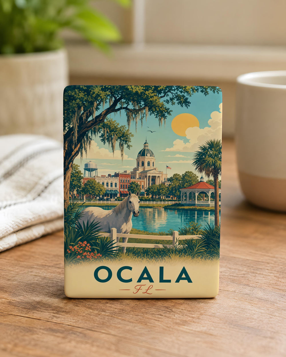 Ocala FL Fridge Magnet, Ocala Florida Souvenir Magnet, City Name Refrigerator Magnet, Florida Travel Keepsake Magnet