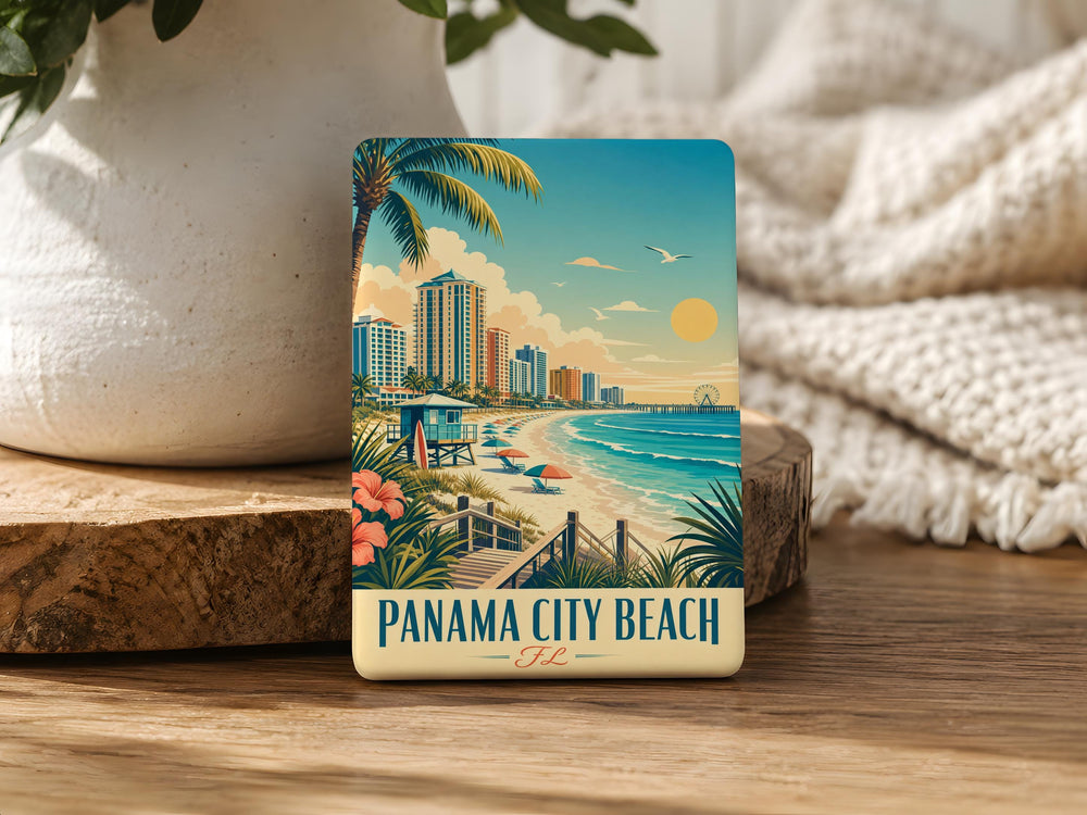 Panama City Beach FL Fridge Magnet, Florida Beach Souvenir Magnet, Coastal Vacation Travel Gift, Panama City Beach Keepsake Magnet