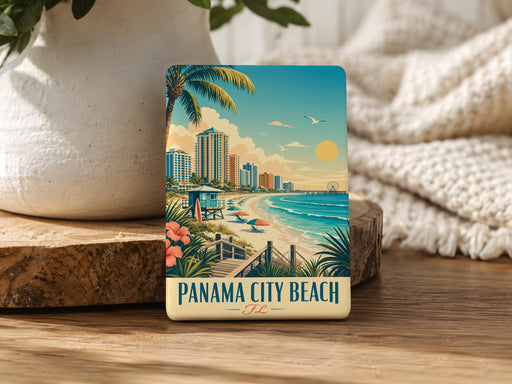 Panama City Beach FL Fridge Magnet, Florida Beach Souvenir Magnet, Coastal Vacation Travel Gift, Panama City Beach Keepsake Magnet