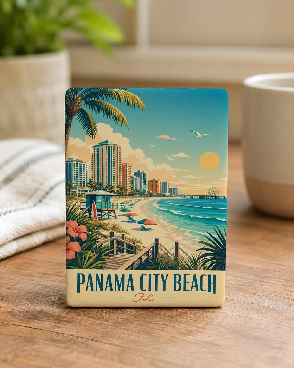 Panama City Beach FL Fridge Magnet, Florida Beach Souvenir Magnet, Coastal Vacation Travel Gift, Panama City Beach Keepsake Magnet