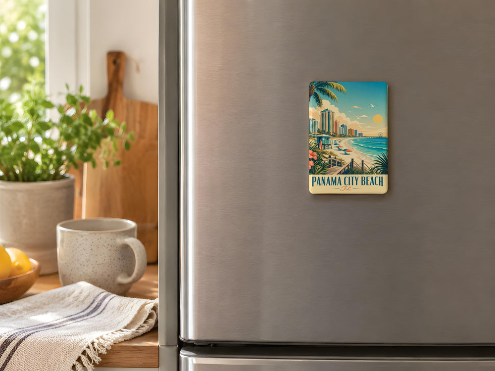 Panama City Beach FL Fridge Magnet, Florida Beach Souvenir Magnet, Coastal Vacation Travel Gift, Panama City Beach Keepsake Magnet