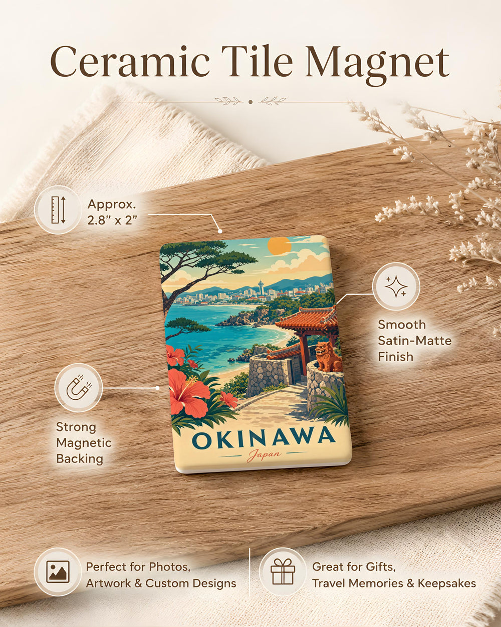 Okinawa Japan Fridge Magnet, Okinawa Souvenir Magnet, Japan Travel Magnet, Okinawa Island Keepsake, Japan Gift Magnet