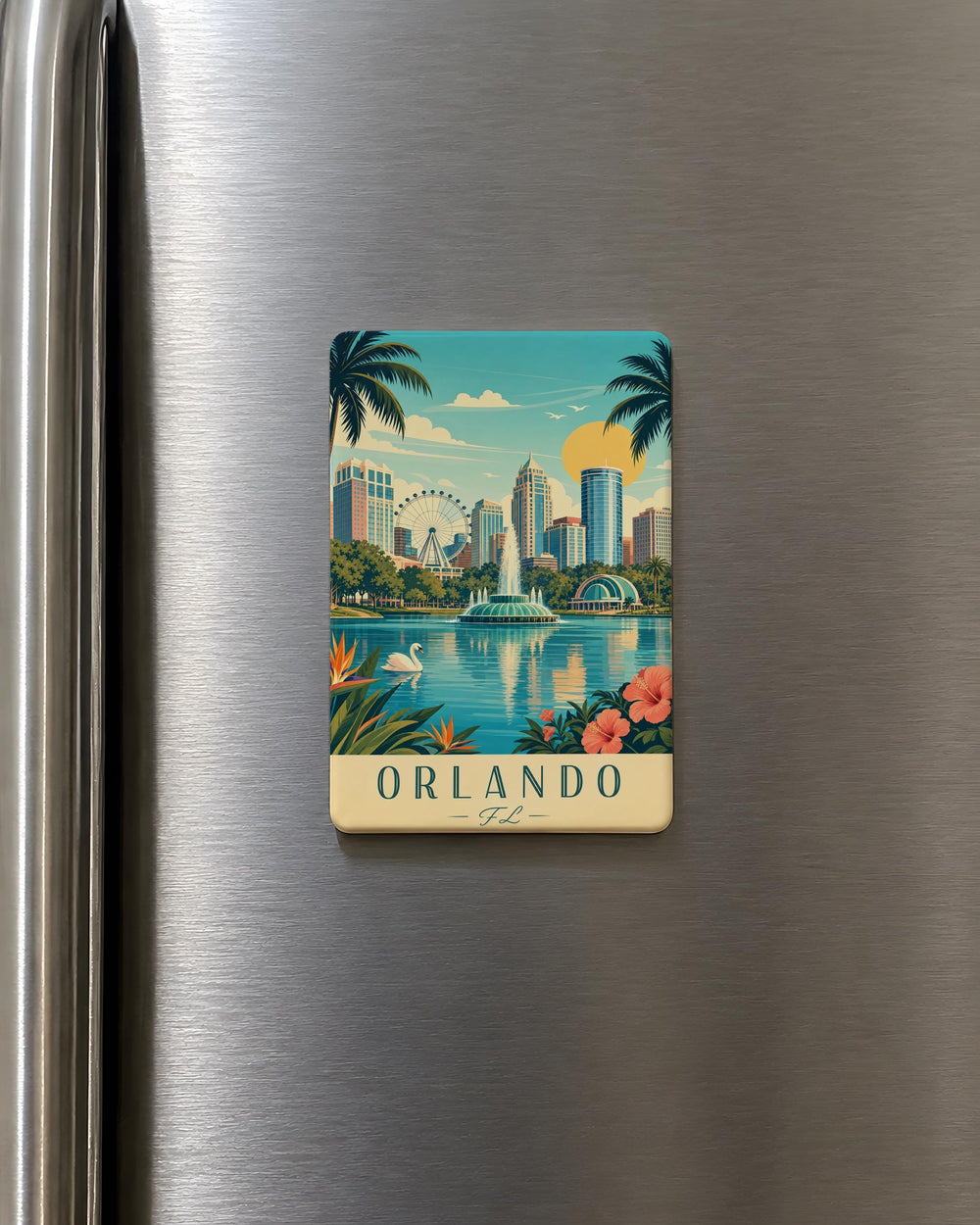Orlando Florida Fridge Magnet, Orlando FL Souvenir Magnet, Orlando City Travel Gift, Florida Vacation Keepsake Magnet