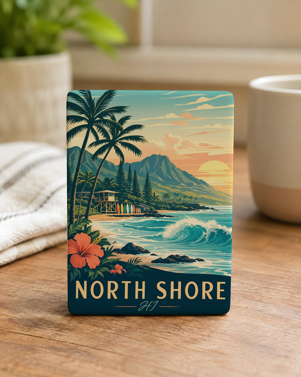North Shore Hawaii Fridge Magnet, Oahu Island Souvenir Magnet, North Shore HI Travel Keepsake, Beach Vacation Gift