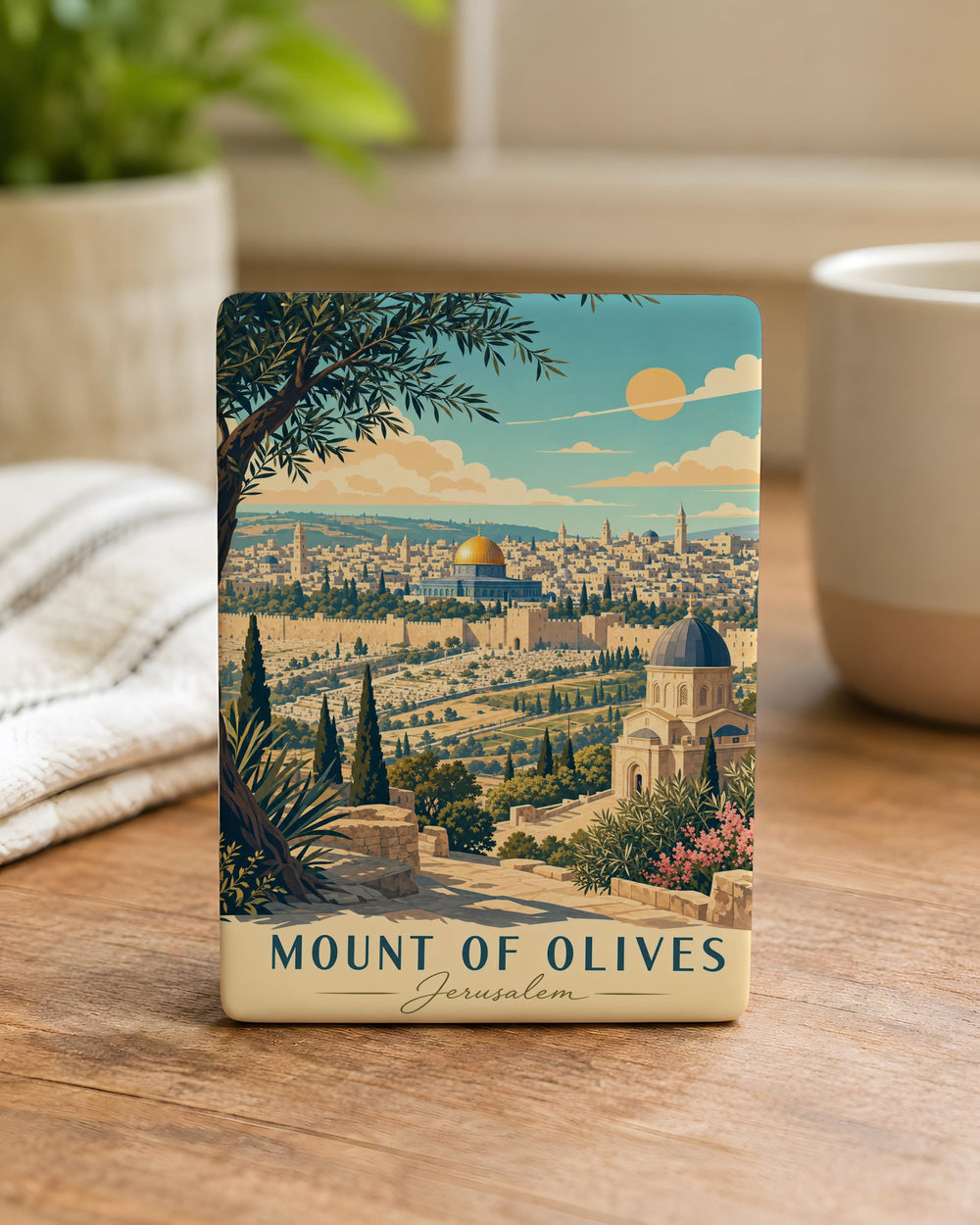 Mount of Olives Fridge Magnet, Jerusalem Holy Land Souvenir Magnet, Biblical Israel Christian Gift Magnet